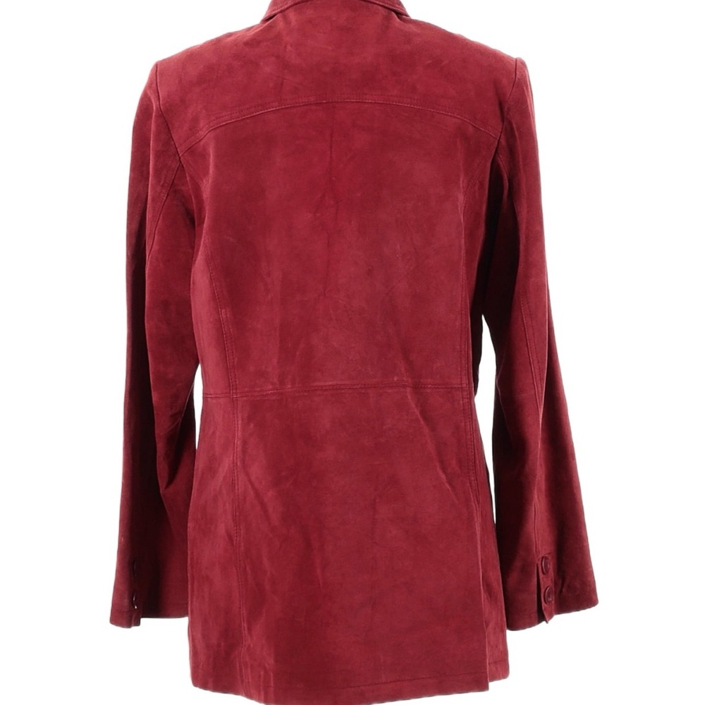 Bernardo Women's Red Suede Button-Front Jacket - Picture 2 of 2